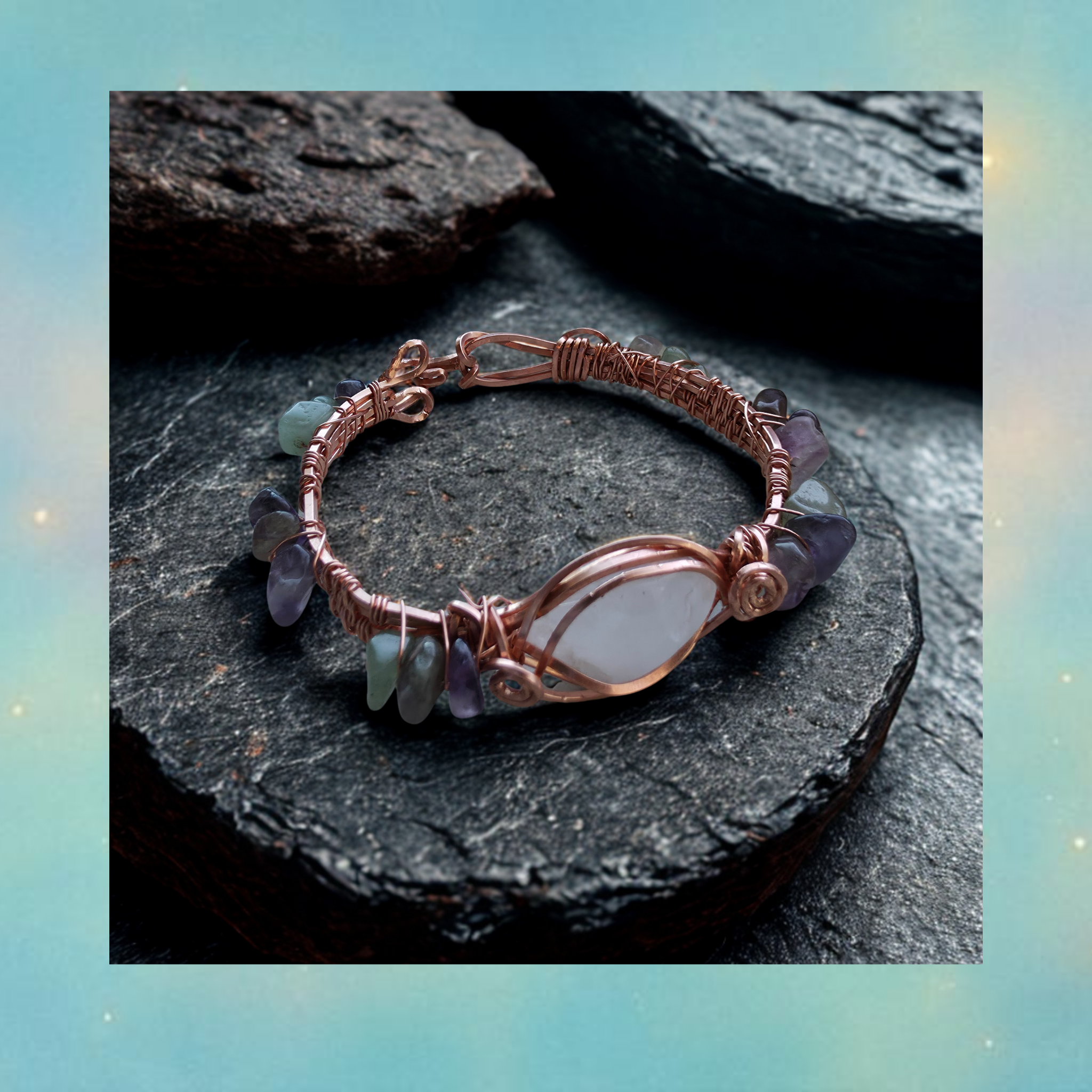 Opalite (multi crystal) - Fairy Garden - Energy Woven Bracelet