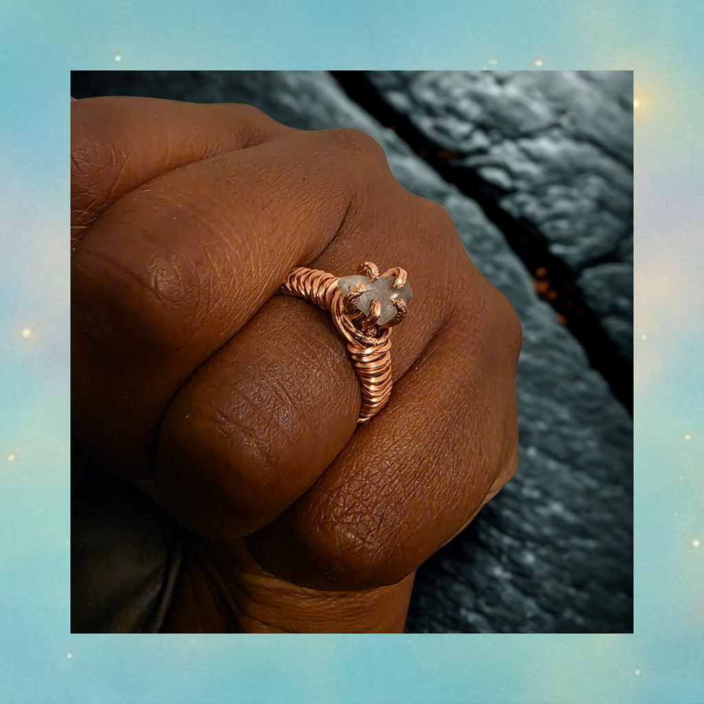 Clear quartz -  Sacred circle of light Ring - size 9