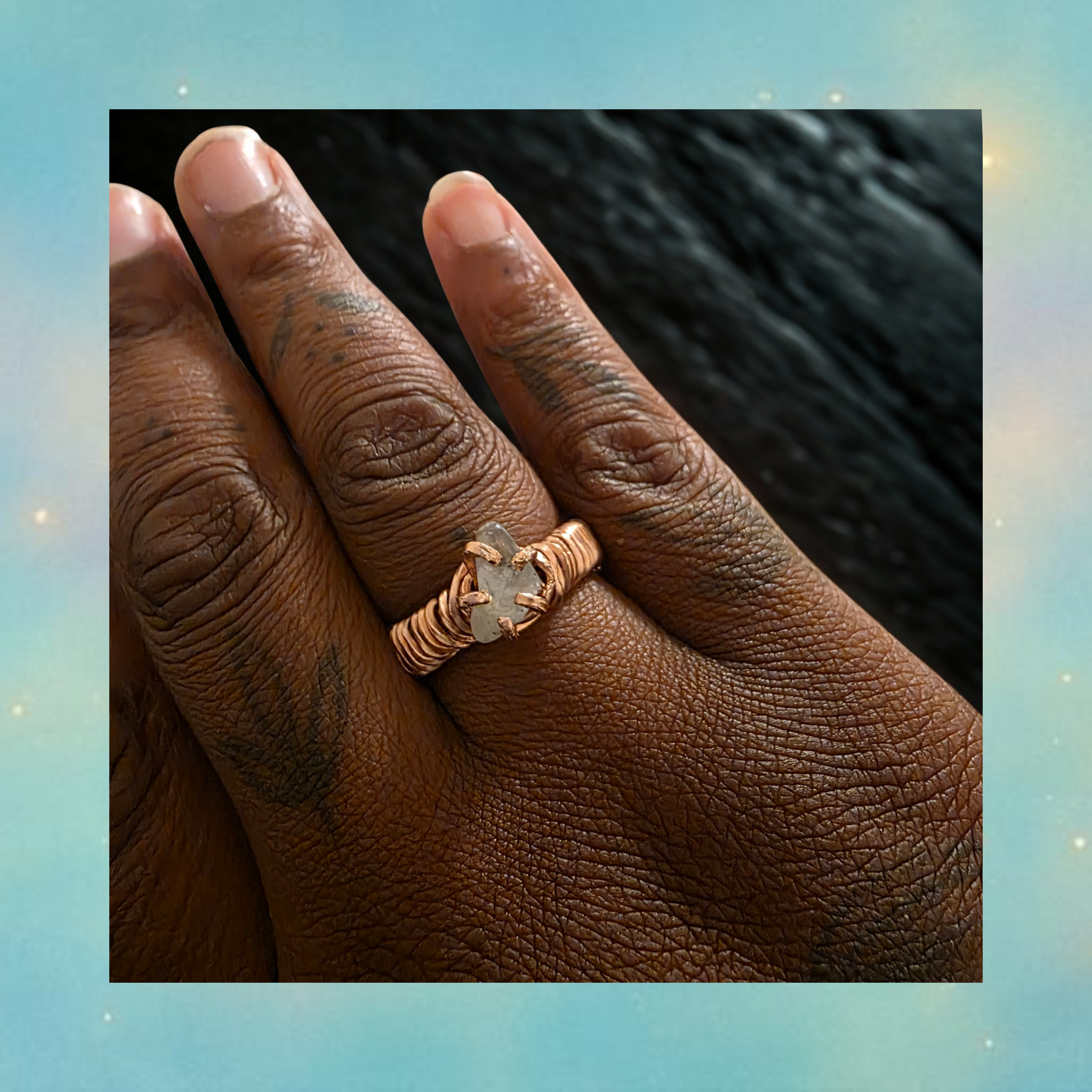 Clear quartz -  Sacred circle of light Ring - size 9