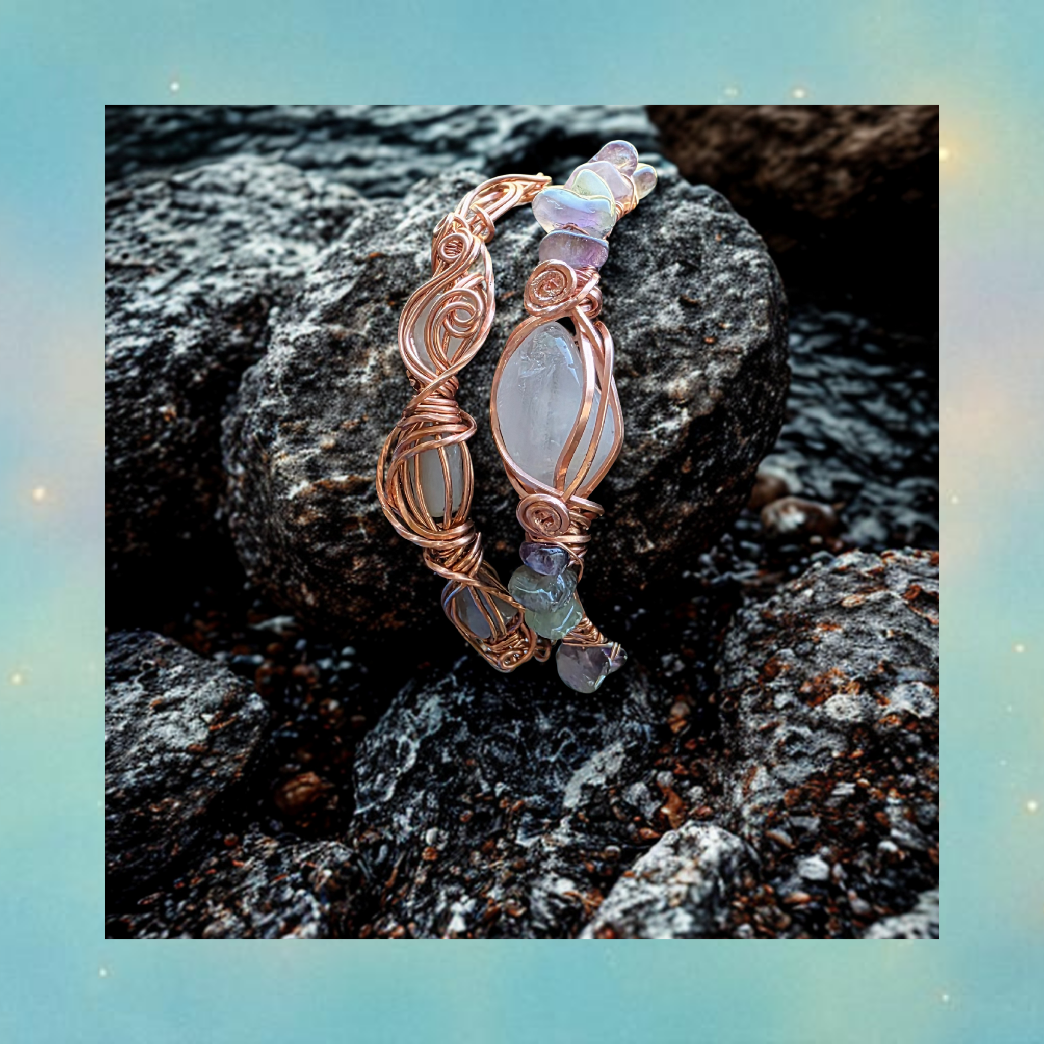 Opalite (multi crystal) - Fairy Garden - Energy Woven Bracelet