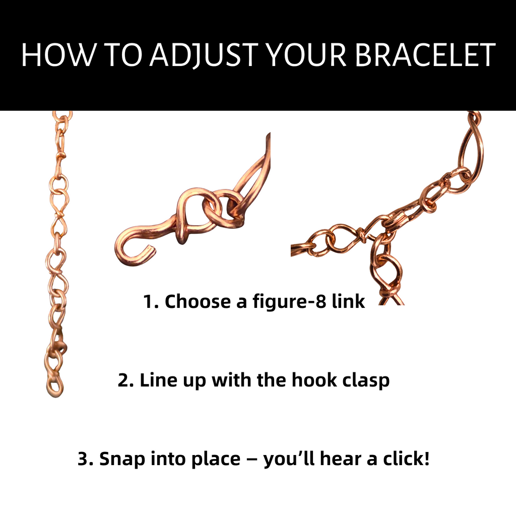 ✨ Adjustable Copper Bracelet | Garnet