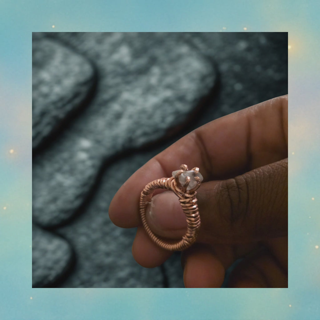 Clear quartz -  Sacred circle of light Ring - size 9