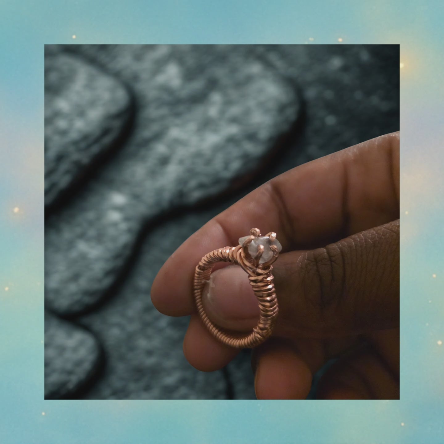 Clear quartz -  Sacred circle of light Ring - size 9