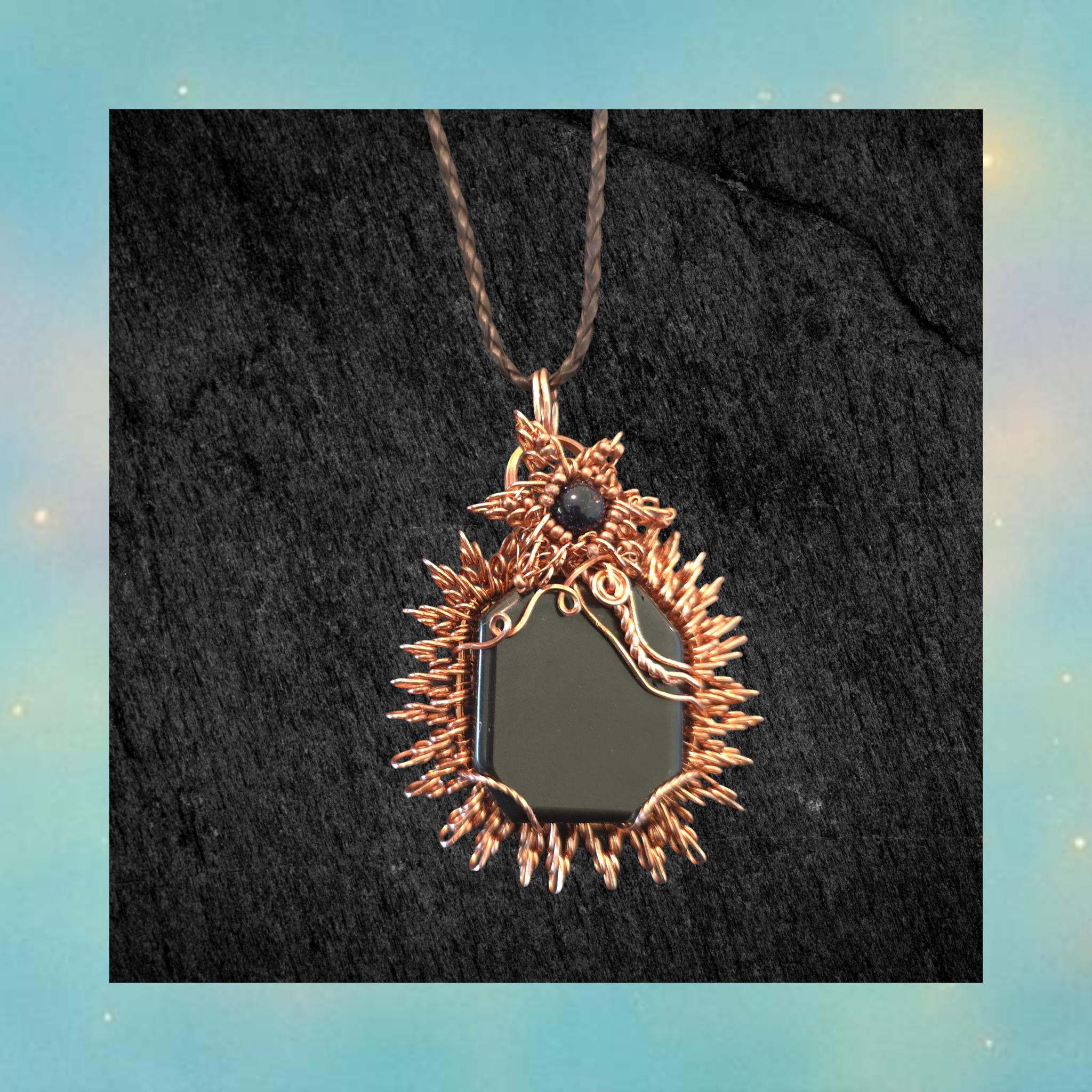 Solar Guardian – Obsidian & Blue Goldstone